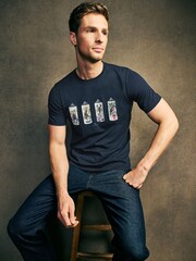 PS Paul Smith Navy Graphic Print Cotton T-Shirt - Image 3 of 6