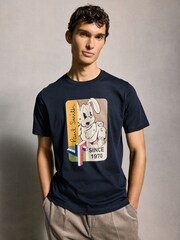 PS Paul Smith Navy Graphic Print T-Shirt - Image 1 of 7