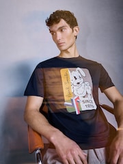PS Paul Smith Navy Graphic Print T-Shirt - Image 5 of 7