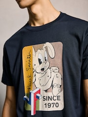 PS Paul Smith Navy Graphic Print T-Shirt - Image 6 of 7