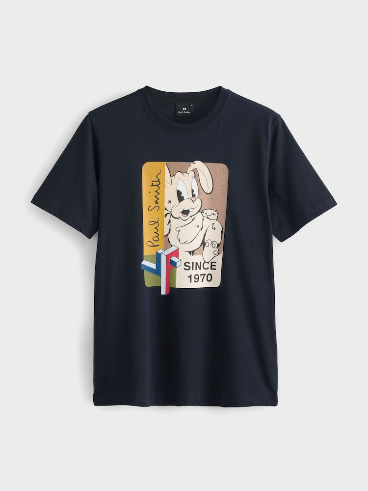 PS Paul Smith Navy Graphic Print T-Shirt - Image 7 of 7 PS Paul Smith Navy Graphic Print T-Shirt - Image 7 of 7