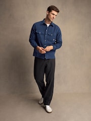 PS Paul Smith Dark Blue Twill Pocket Detail Shirt - Image 2 of 7