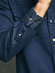 PS Paul Smith Dark Blue Twill Pocket Detail Shirt - Image 5 of 7