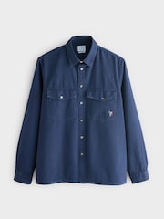 PS Paul Smith Dark Blue Twill Pocket Detail Shirt - Image 7 of 7