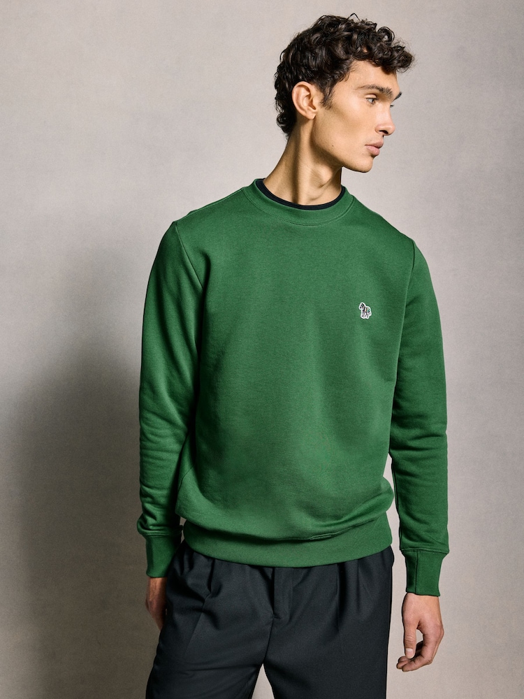 PS Paul Smith Quarter Zip Zebra Print Logo Sweatshirt - Image 1 of 6