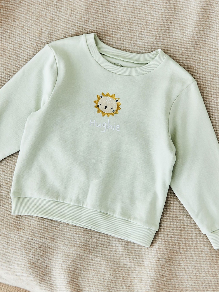 My 1st Years Personalised Lion Cub Sage Sweatshirt - Image 1 of 4