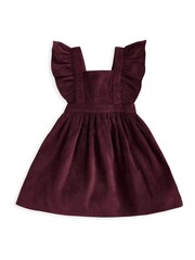 Mamas & Papas Red Floral 100% Cotton Bodysuit & Velvet Pinafore Dress 2 Piece Set - Image 7 of 8