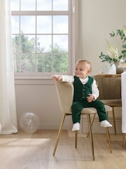 Mamas & Papas zelena Emerald Velour 100% Cotton 3 Pieces moška obleka Set - Slika 1 iz 9