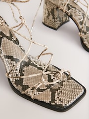 Snake Forever Comfort® Square Toe Wrap Block Heel Sandals - Image 11 of 11
