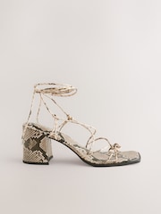 Snake Forever Comfort® Square Toe Wrap Block Heel Sandals - Image 7 of 11