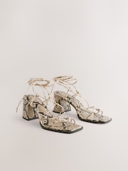 Snake Forever Comfort® Square Toe Wrap Block Heel Sandals - Image 8 of 11