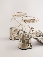 Snake Forever Comfort® Square Toe Wrap Block Heel Sandals - Image 9 of 11