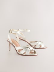 Gold Forever Comfort® Leather Knotted Strappy Heel Sandals - Image 6 of 10