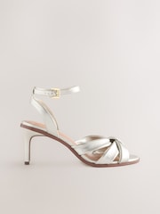 Gold Forever Comfort® Leather Knotted Strappy Heel Sandals - Image 7 of 10