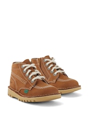 Kickers Brown Hi Zip Boots - Image 3 of 6