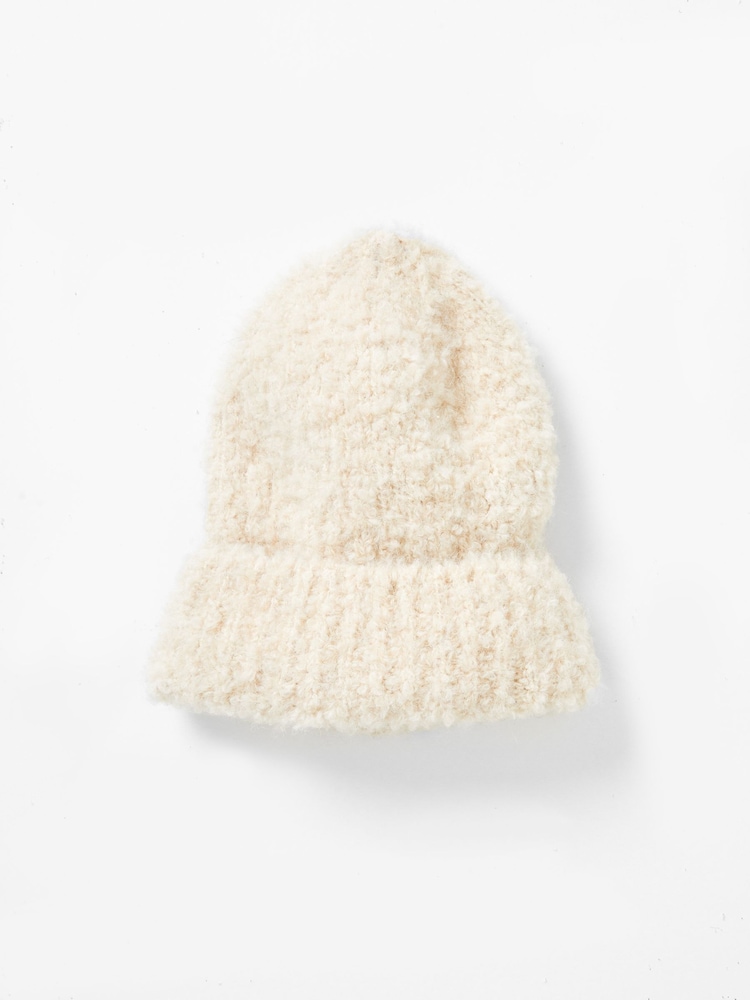 French Connection Cream Melissa Boucle Beanie - Image 1 of 2