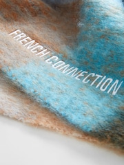 French Connection Blue Super Soft Check Scarf - Image 3 of 5
