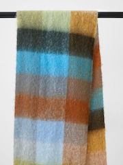 French Connection Blue Super Soft Check Scarf - Image 4 of 5