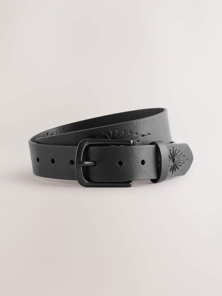 Black Casual Embroidery Belt - Image 1 of 3 Black Casual Embroidery Belt - Image 1 of 3