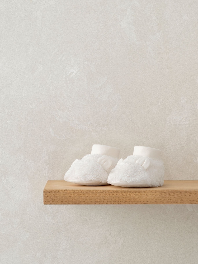 Mamas & Papas Cream Borg Booties - Image 1 of 2