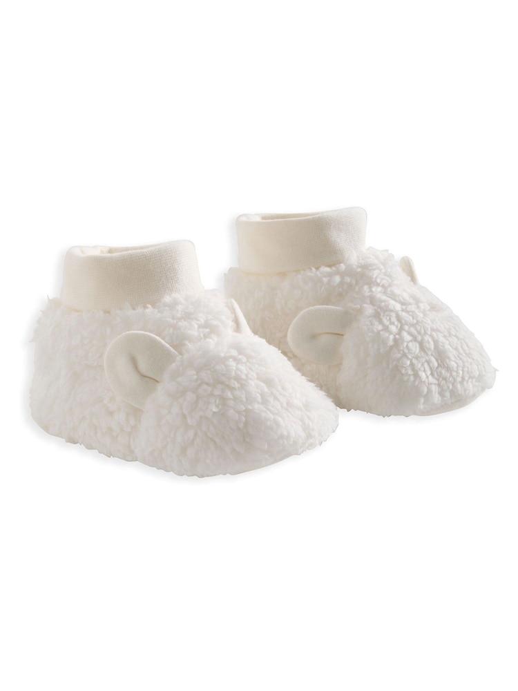 Mamas & Papas Cream Borg Booties - Image 2 of 2