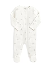 Mamas & Papas Bunny 100% Cotton White Jersey Sleepsuit, Bodysuit & Hat 3 Piece Set - Image 3 of 5
