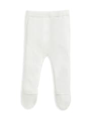 Conjunto de 2 piezas con leggings y cárdigan de punto en color crema con botones de Mamas & Papas - Imagen 3 de 4