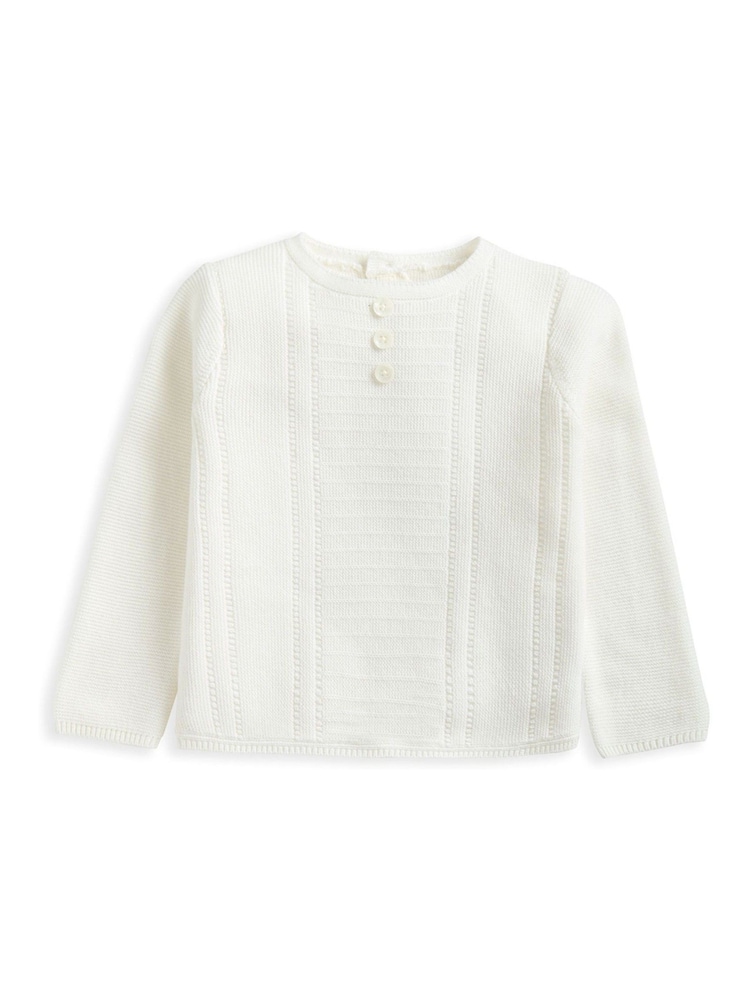 Mamas & Papas Cream Pleteni gumb pletena jopa in pajkice 2 Pieces Set - Slika 4 iz 4 Mamas & Papas Cream Pleteni gumb pletena jopa in pajkice 2 Pieces Set - Slika 4 iz 4