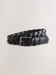 Black Casual Woven Leather Belt - Image 1 of 3