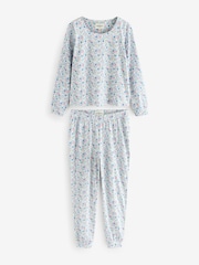Cath Kidston Blue Dream Ditsy 100% Cotton Twosie Pyjamas - Image 4 of 8