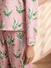Cath Kidston Pink Lily of the Valley 100% Cotton Twosie Pyjamas - Image 3 of 8