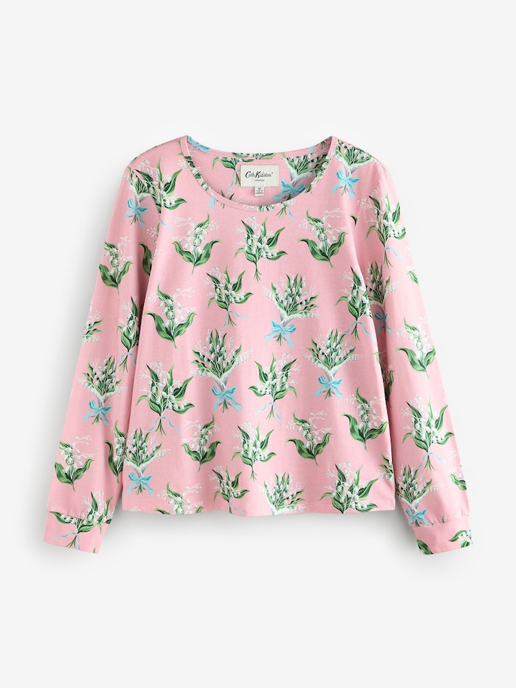 Cath Kidston Pink Lily of the Valley 100% Cotton Twosie Pyjamas - Image 5 of 8