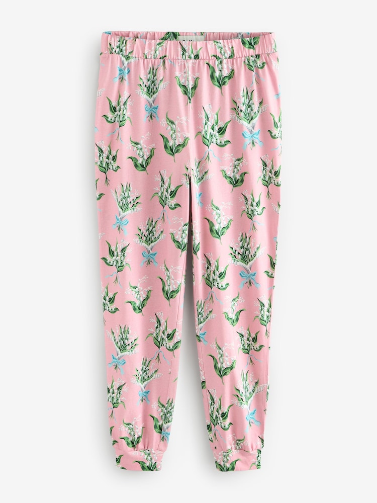 Cath Kidston Pink Lily of the Valley 100% Cotton Twosie Pyjamas - Image 6 of 8