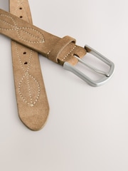 Tan Brown Casual Stitch Detail Belt - Image 3 of 3