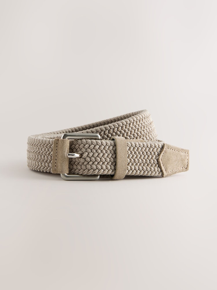 Tan Brown Casual Woven Elastic Belt - Image 1 of 3 Tan Brown Casual Woven Elastic Belt - Image 1 of 3