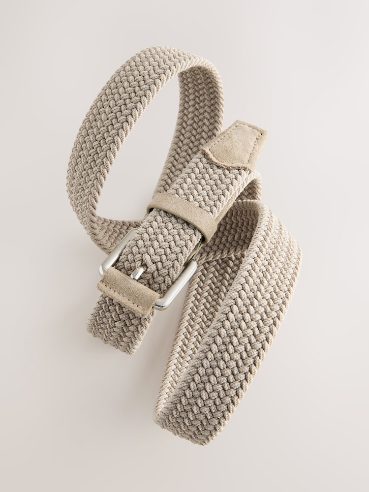 Tan Brown Casual Woven Elastic Belt - Image 2 of 3 Tan Brown Casual Woven Elastic Belt - Image 2 of 3
