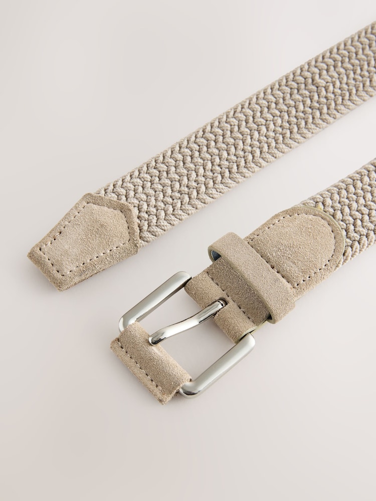 Tan Brown Casual Woven Elastic Belt - Image 3 of 3 Tan Brown Casual Woven Elastic Belt - Image 3 of 3