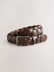 Brown Casual Woven Leather Belt - Image 1 of 3