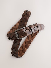 Brown Casual Woven Leather Belt - Image 2 of 3