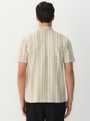 Бежево-коричневый - Vertical Stripe Textured Polo Shirt - Image 3 of 7