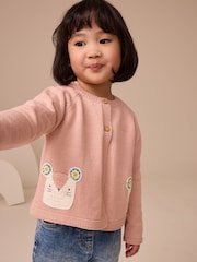 Pink Mouse Print Cardigan (3mths-7yrs) - Image 4 of 8