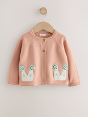 Pink Mouse Print Cardigan (3mths-7yrs) - Image 5 of 8