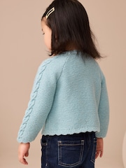 Blue Floral Print Embellished Cardigan (3mths-7yrs) - Image 3 of 7