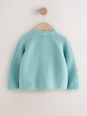 Blue Floral Print Embellished Cardigan (3mths-7yrs) - Image 5 of 7