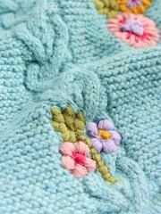 Blue Floral Print Embellished Cardigan (3mths-7yrs) - Image 7 of 7