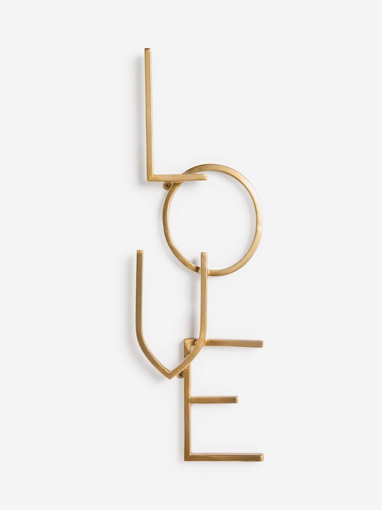Gold LOVE Word Metal Wall Plaque - Image 4 of 5