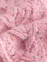 Pink Chunky Knit Bobble Cardigan (3mths-10yrs) - Image 3 of 4