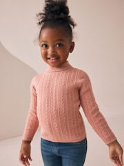 Pink Roll Neck Jumper (3mths-10yrs) - Image 1 of 4