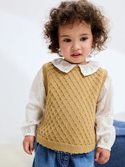 Ecru Mock Layer Knit Jumper (3mths-7yrs) - Image 1 of 9