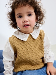 Ecru Mock Layer Knit Jumper (3mths-7yrs) - Image 4 of 9